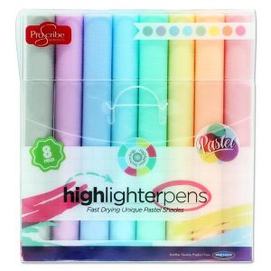 Pastel highlighter pens available from Giraffe Gifts, Marple, Cheshire.